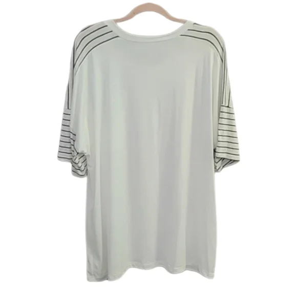 NWOT - Watermelon Black and White Striped Pocket T Shirt - Size 3X - Picture 7 of 9